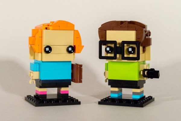 our first two Customized BrickHeadz figures based on the instructions in the booklet.