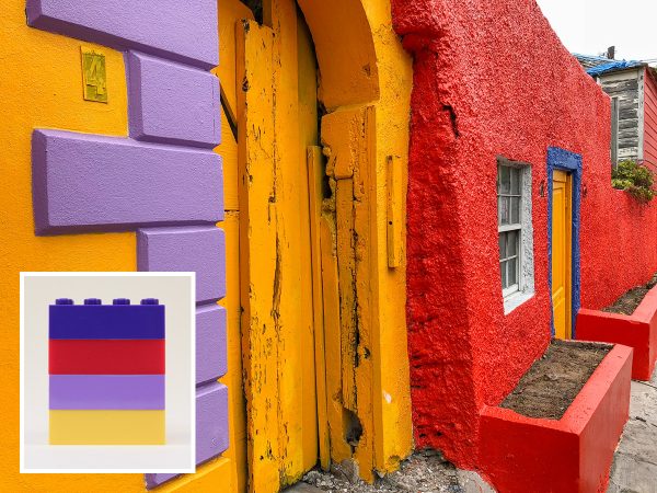 The colors from a brightly painted building in downtown Nassau looks great when re-created in LEGO.