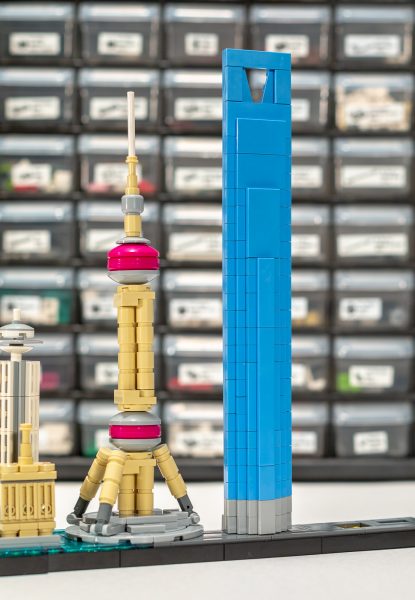Oriental Pearl TV Tower (left), and Shanghai World Financial Center (right).