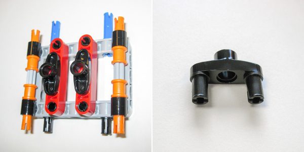 First steps (left), Part #15461 3L Two Pins, Pin Hole (right).