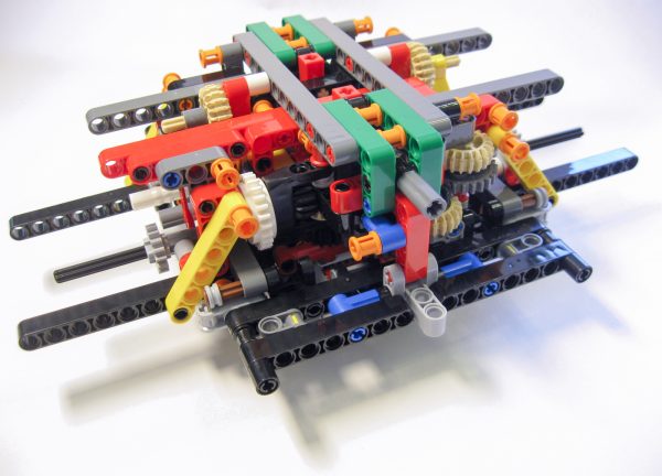 The completed gearbox.