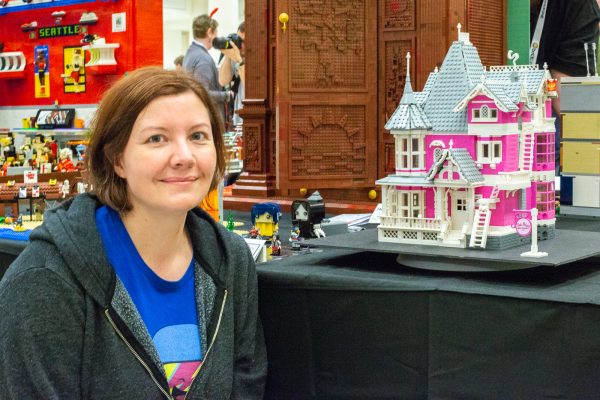 Holly Webster displaying her Coraline House model at BrickCon 2018. (Photo: Tom Alphin)