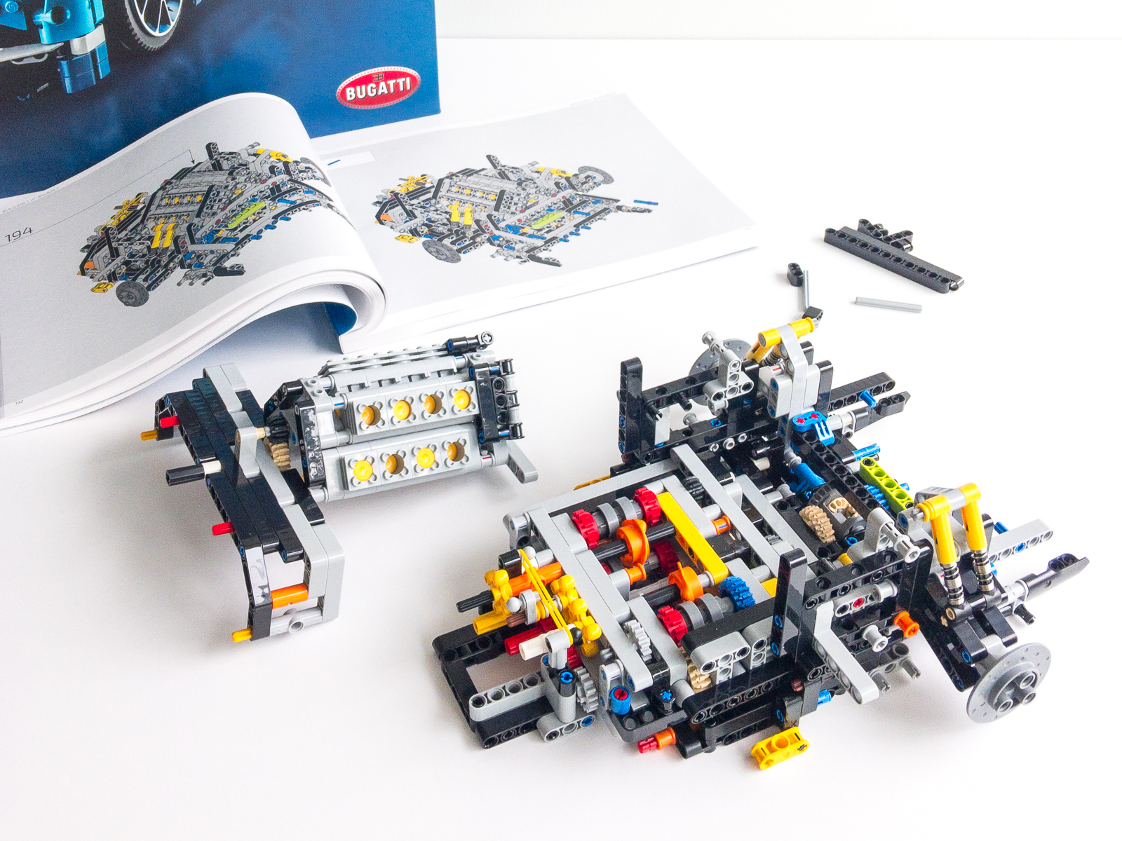 Finessing the Lego Bugatti Chiron, set# 42083. Over 5000 parts (originally  3598 parts) and every body panel modified including the cabin and engine. I  need to lobby Lego to make the Blue