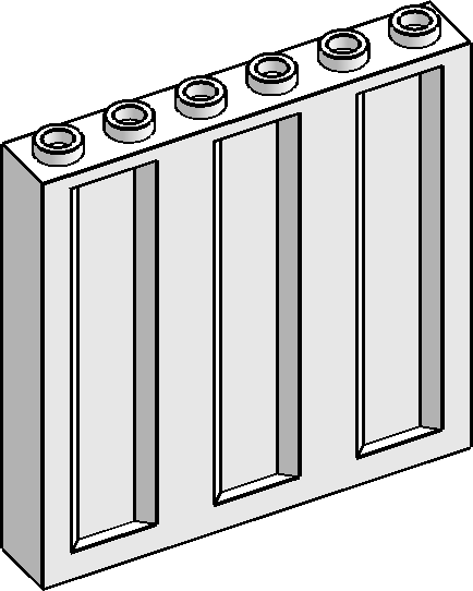 TCM BRICKS 5x Light Bluish Gray 1x6x5 Corrugated Panels, Compatible With Lego
