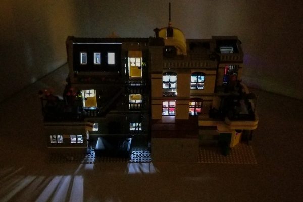 Battery-powered LED Christmas lights are not very bright.