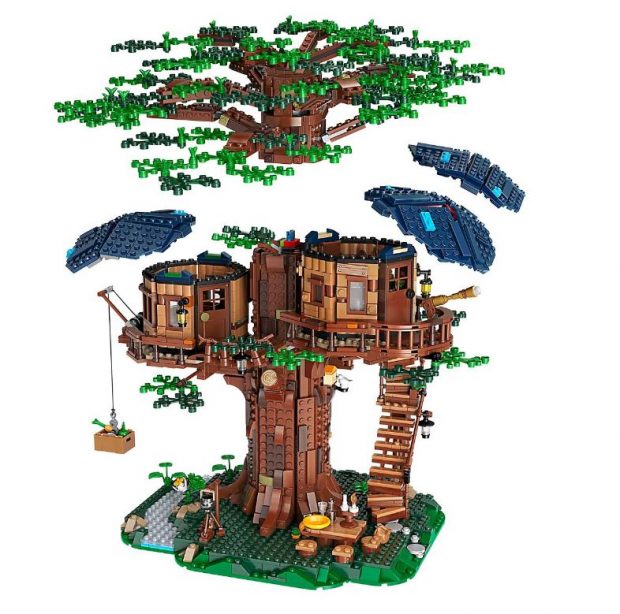 Acrylic Display Case For LEGO Ideas Tree House 21318 w/Background summer style