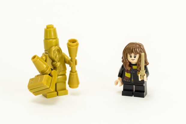 Hogwarts Architect Statue, and Hermione are two of the  seven minifigures in this set.