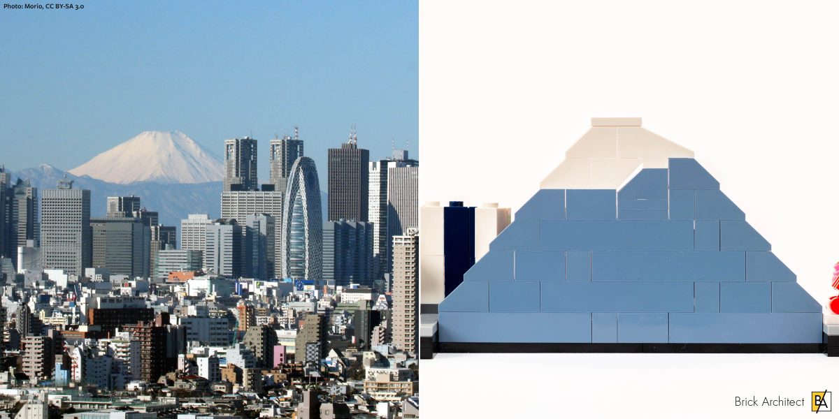 Mount Fuji. LEGO model viewed from back. (Photo: Morio, CC BY-SA 3.0)