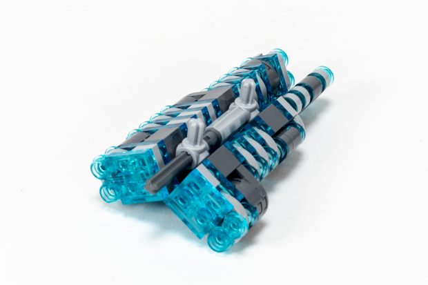 The bottom section uses a Technic core to achieve the required angles.