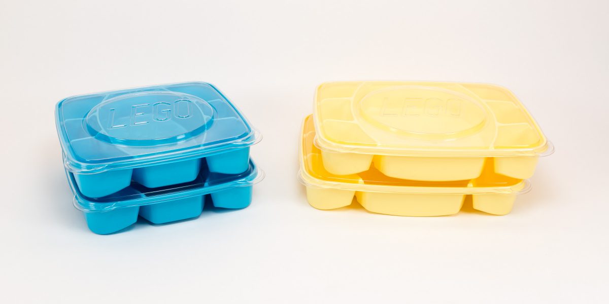 The smaller containers stack more snugly than the large ones.