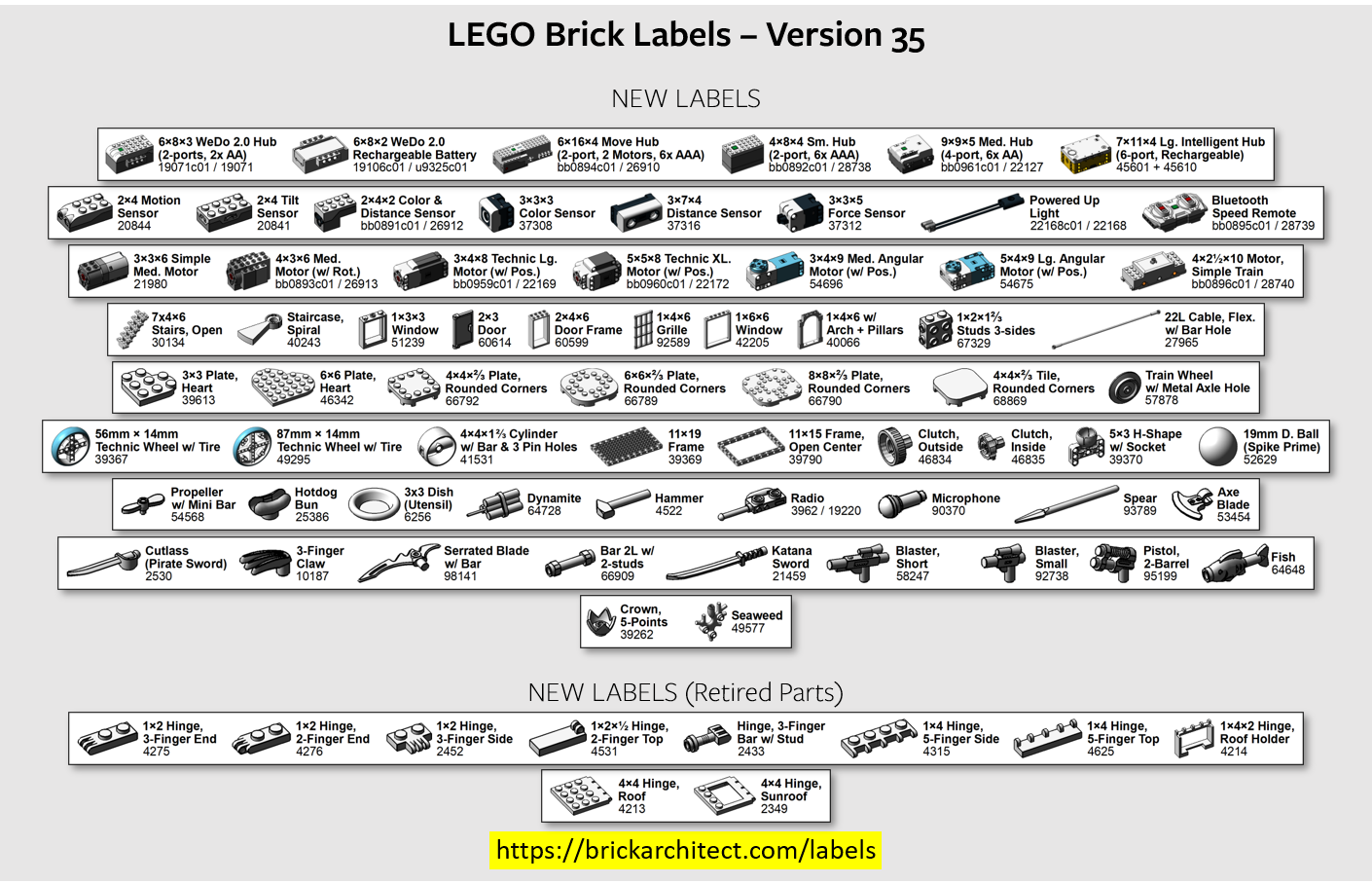 Lego Brick Labels Brick Architect
