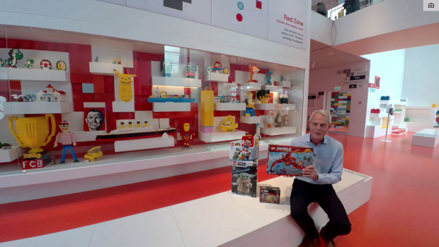 Poul Schou, Senior VP Product Development, holding a LEGO Ninjago set.