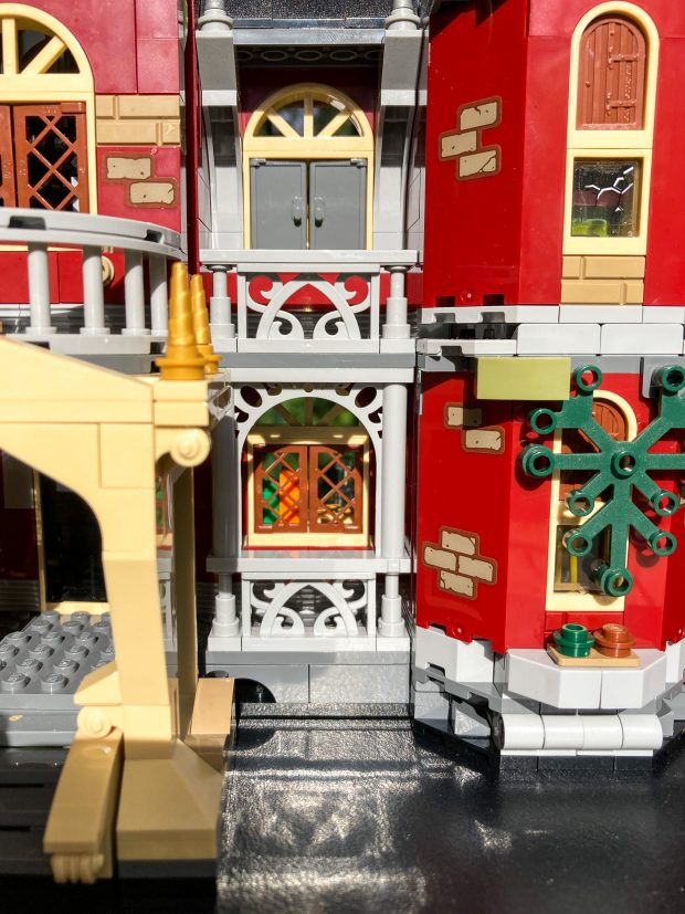 Balconies add depth to the building's exterior.