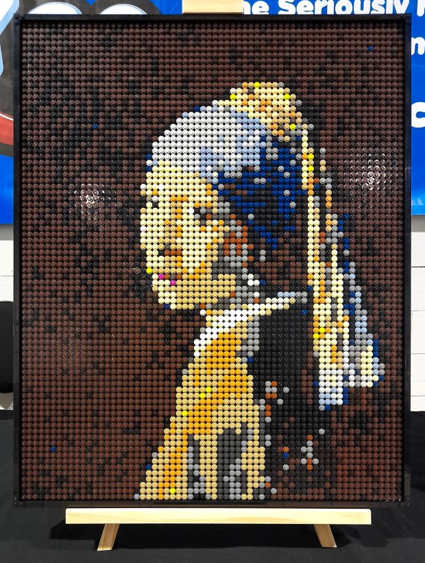 Brick-built version of Johannes Vermeer’s 'Girl with a Pearl Earring' by Hayden Vink.