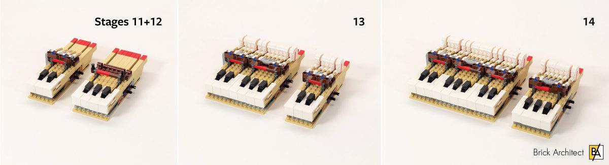 Building the keyboard in stages 11-14.