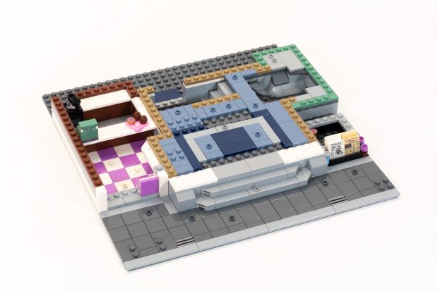 The second stage adds the tiled floor of the Police Station and some donuts in the shop!