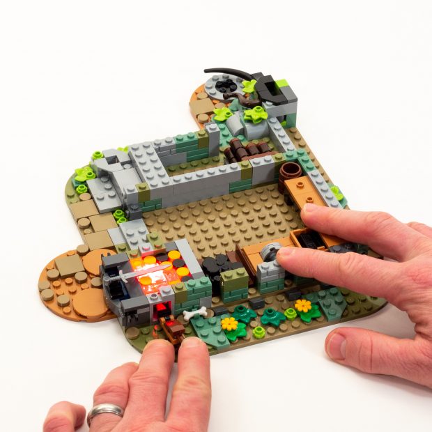 Progress at the end of bag 2 (with light brick activated).