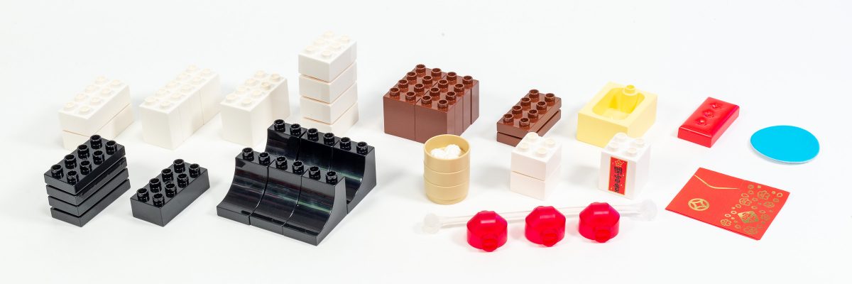 Lots of extra parts after building the kindergarten.