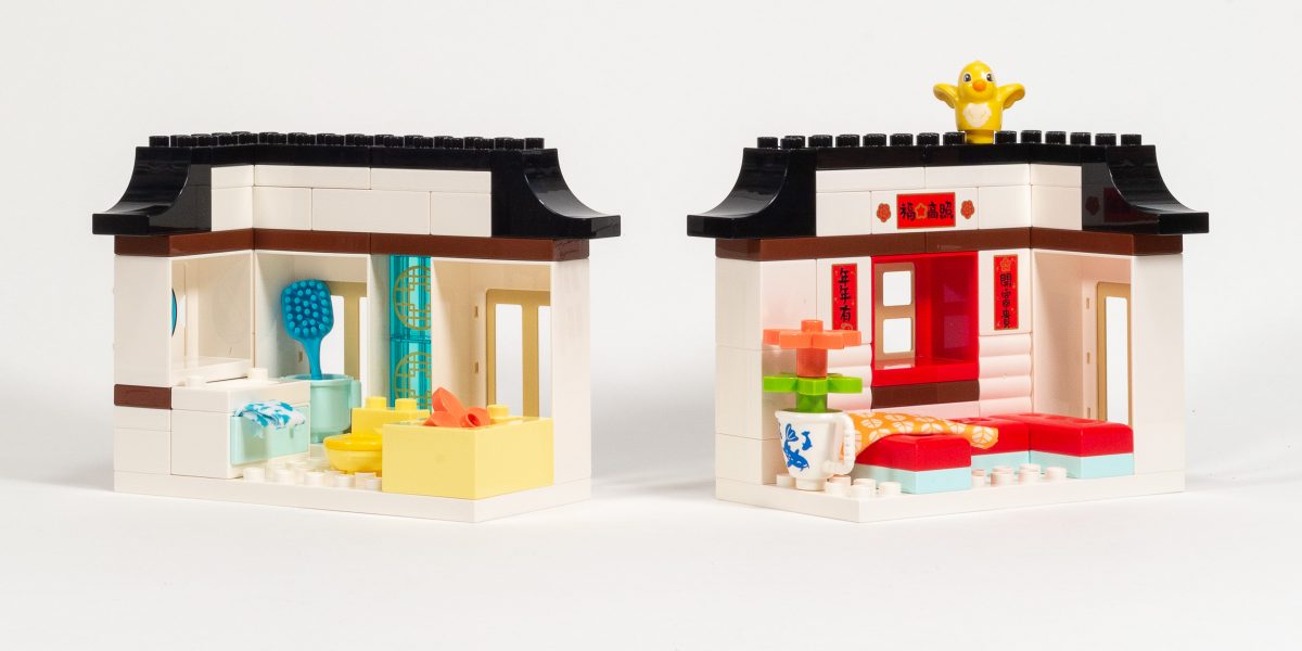 Smaller modules containing the living room and bathroom.