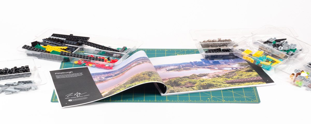 I designed the instruction booklet in the style of the LEGO Architecture series.