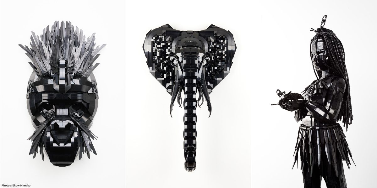 Other sculptures by Ekow Nimako.