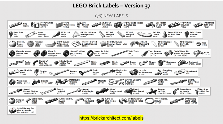 LEGO Brick Labels - BRICK ARCHITECT
