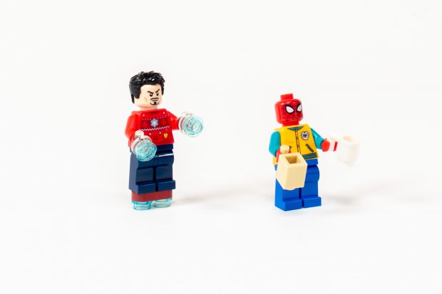 Tony Stark (left) and Spider-Man (right).