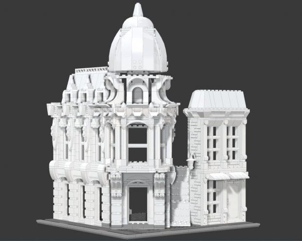 Early Sketch model with stairs to back terrace. (Image: Anderson Ward Grubb / The LEGO Group)