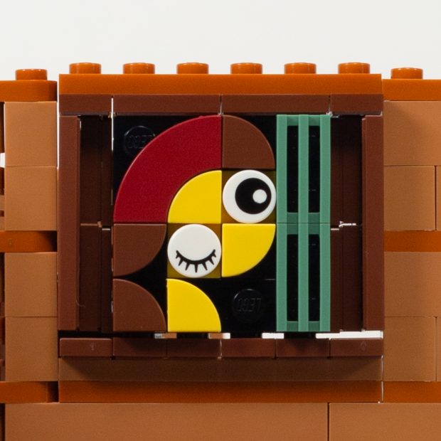 Brick-casso? - This painting is an obvious homage to Picasso's cubist portraiture.