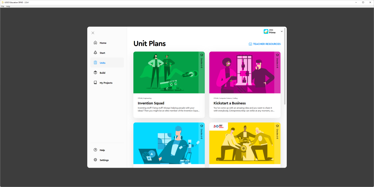Each of five unit plans explores a theme over several classes.