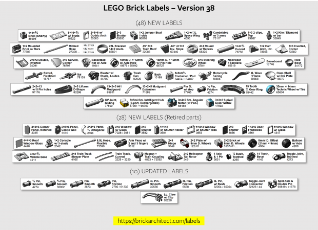 LEGO Lot of 10 White 1x2x5 Bricks 