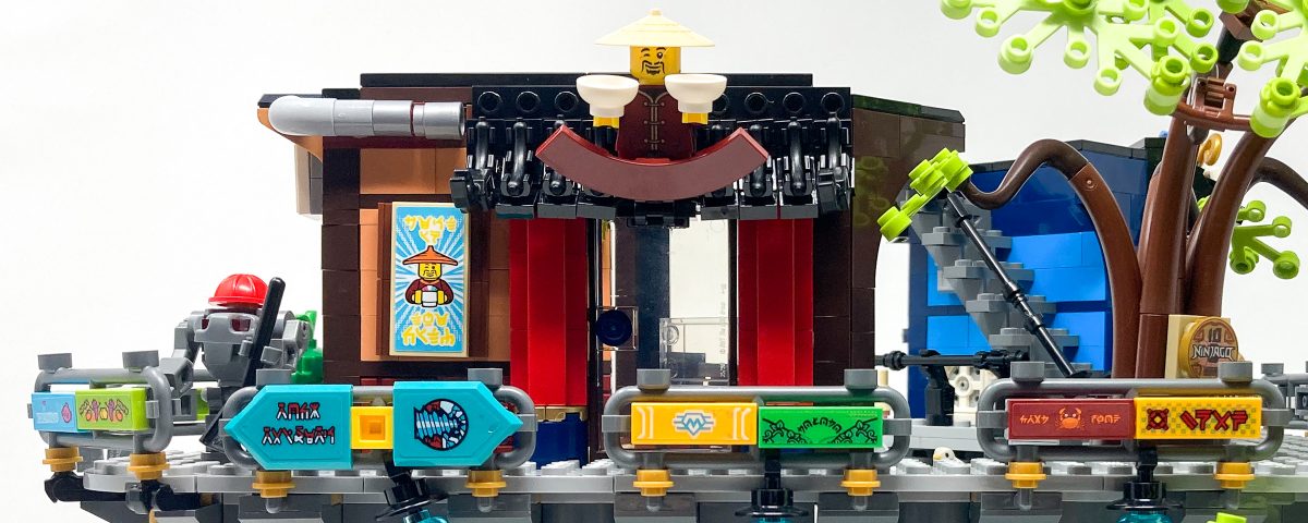 Using a minifigure for signage really stands out and feels three dimensional!