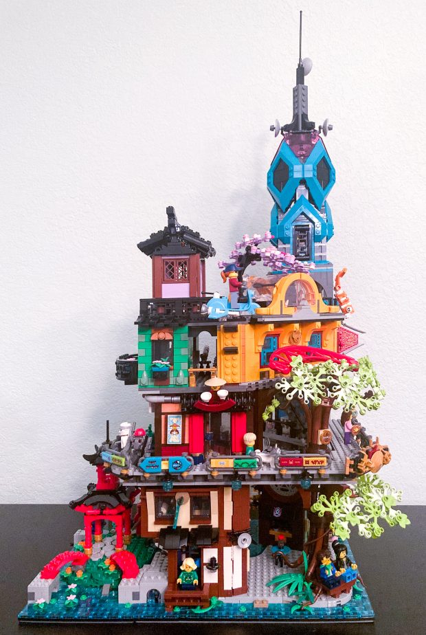 The gardens stand out beautifully with multiple brightly colored levels.