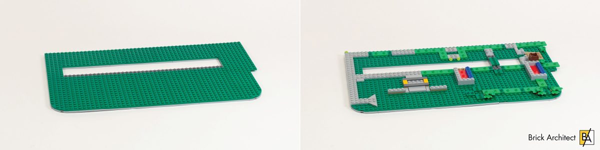 Left side of the base near the beginning of Stage 4 (left) and at the end of stage 4 (right).
