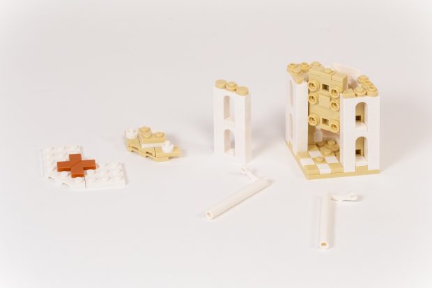 Several modules used to create each of the four corner assemblies.