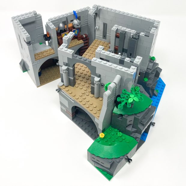 Despite starting as a blocky room, we now use wedge plates to add angles to the structure.