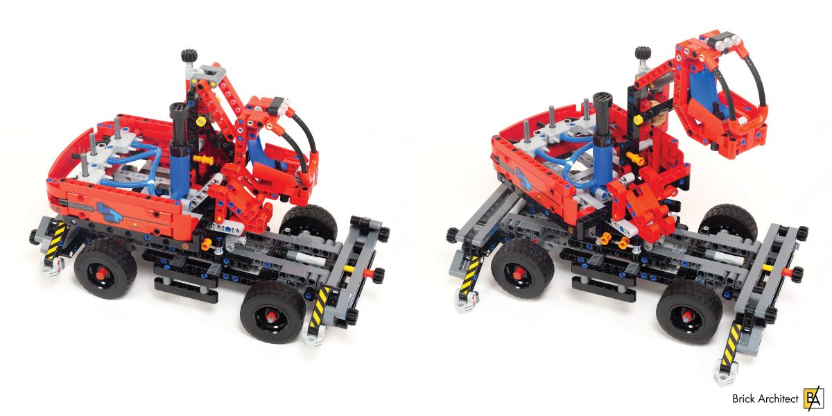 At the end of stage 2, we can raise and lower the cab and the stabilizers.