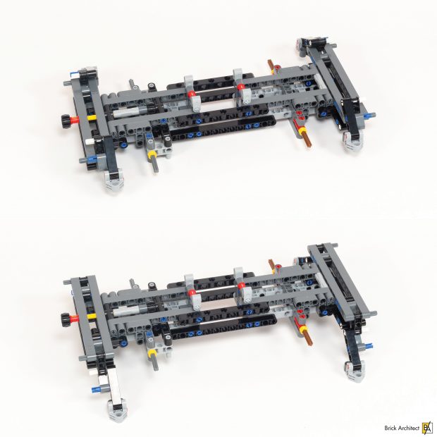 Halfway through stage 1 we have a chassis and four partially built stabilizers.