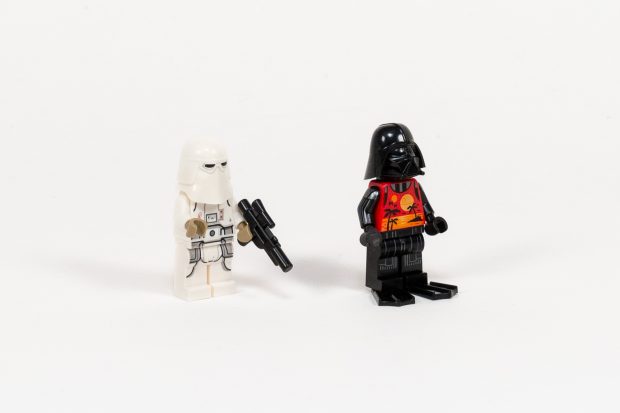 Snowtrooper (left) and Darth Vader (right).
