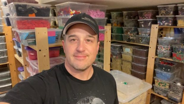 Stephen Joo sorts common parts by color then function and specialized parts by type.