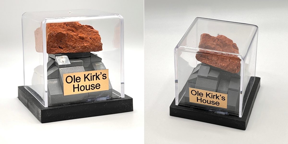 Fragment of brick from Ole Kirk's House given to Stephen's friend Miles.