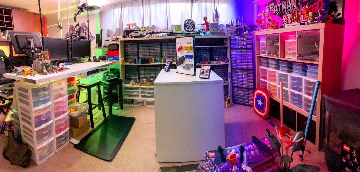 Since Nick is mostly a MOC builder, his Akro-mils and Sterilite drawers are clearly visible on set.