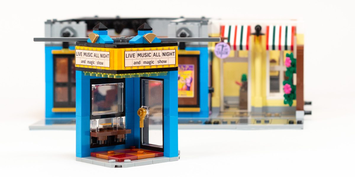 Angled door module ready to install on the first floor.