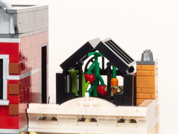 The greenhouse is small but cleverly built.