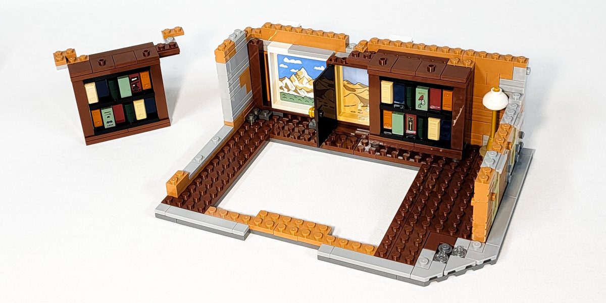 The portals are hidden behind the bookcases.