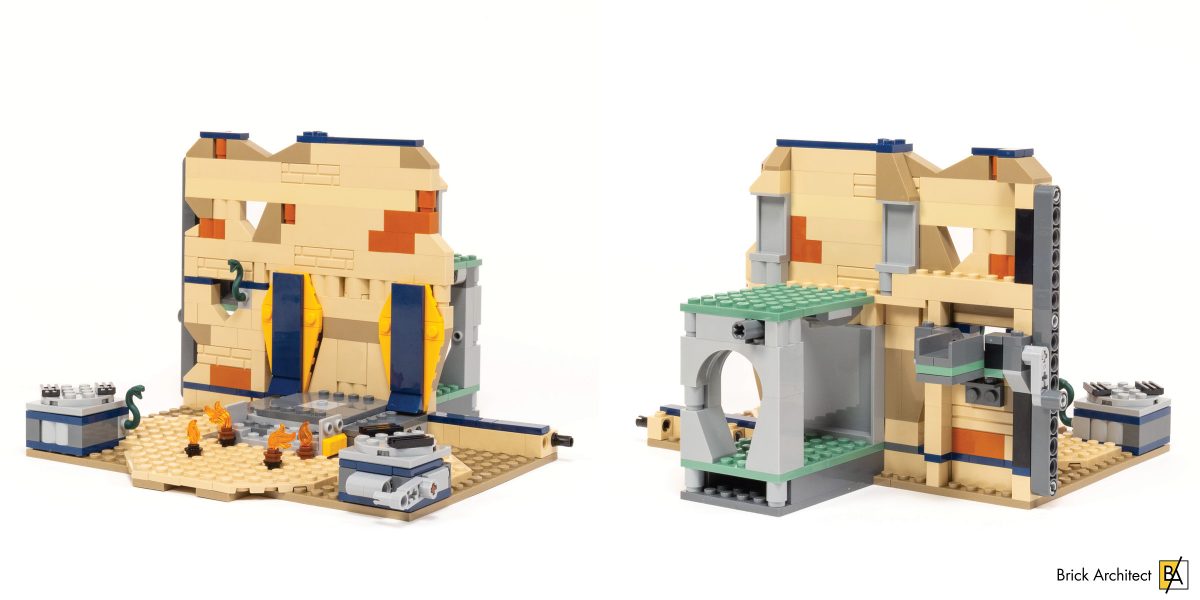 In the second bag we build up the back wall and play feature in the hidden corridor.