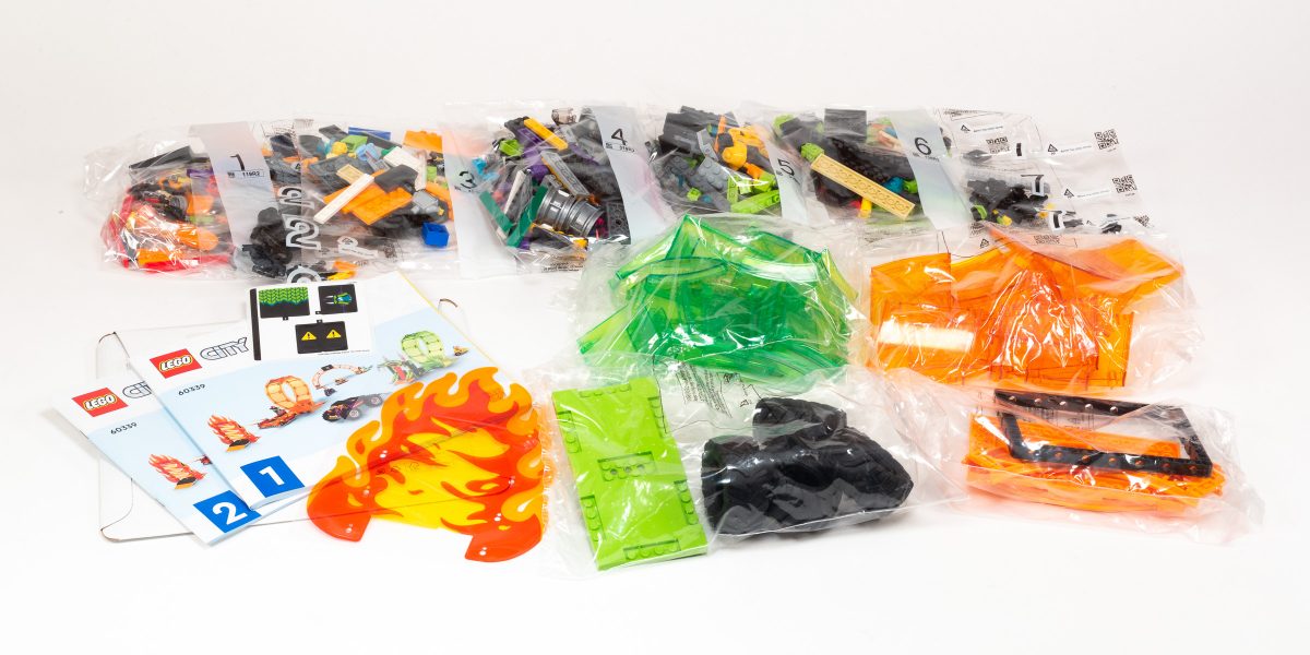 The set contains seven numbered stages, but a lot of the parts come in un-numbered bags.