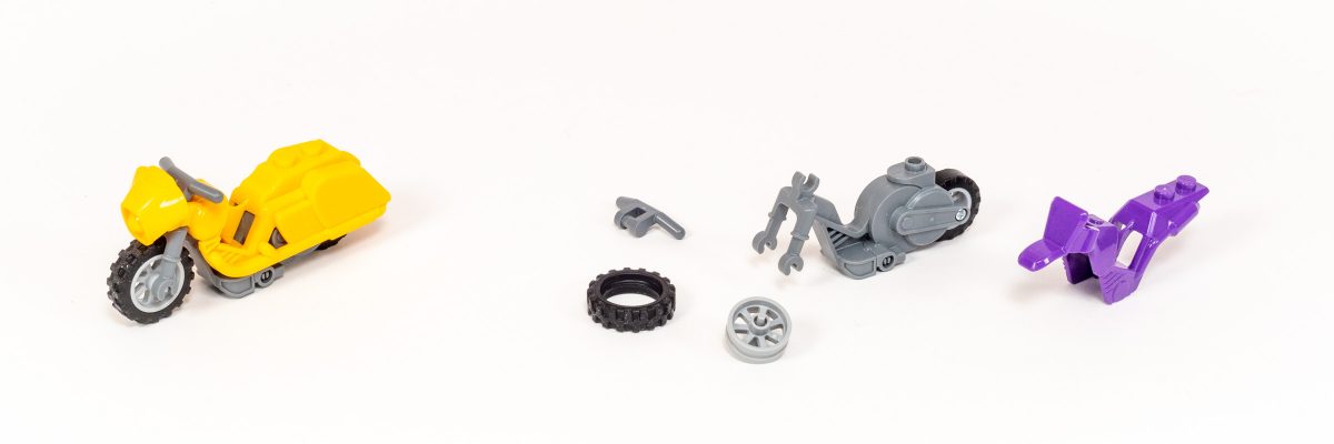 Each motorcycle consists of 5 parts.