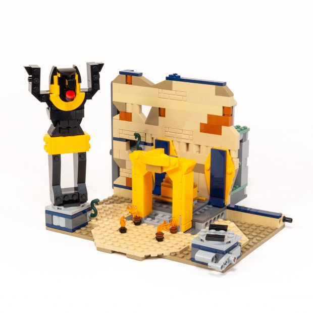 The third bag adds the arch and first statue.