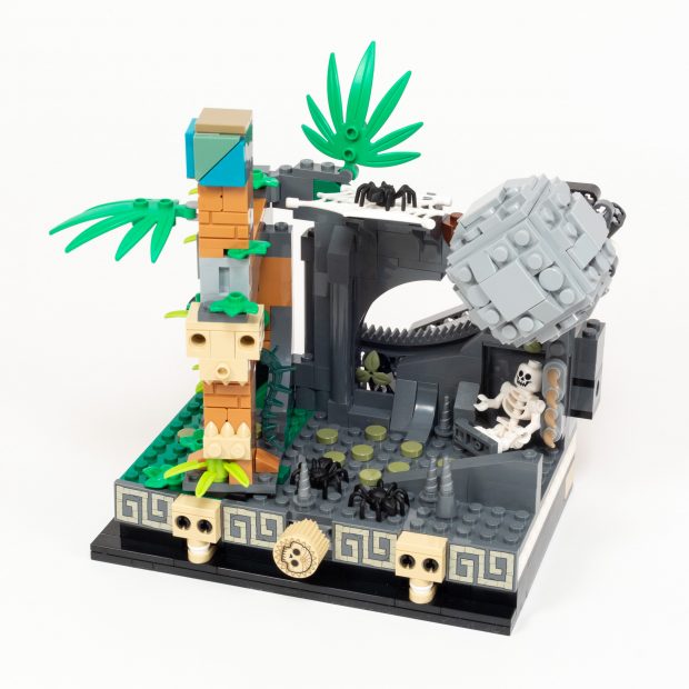 A large boulder is ready to crush you when you try to escape.